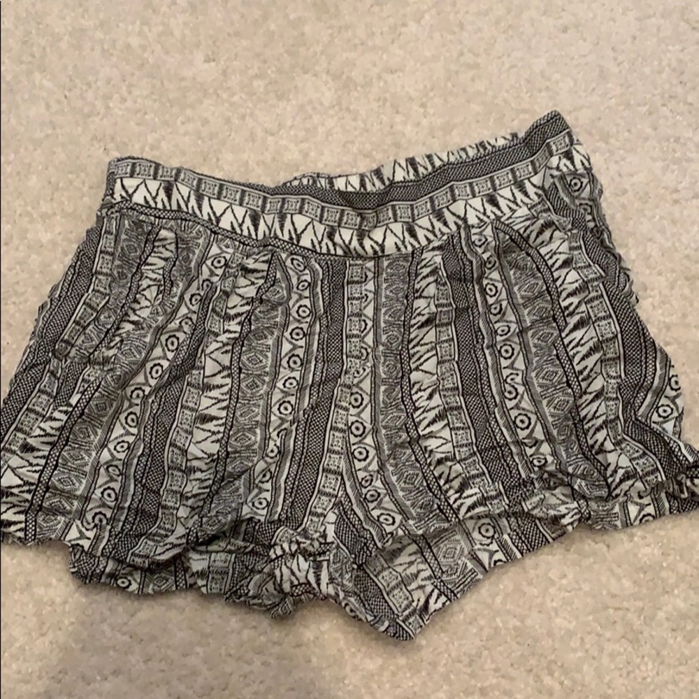 Black and white tribal shorts